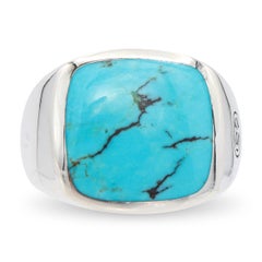 David Yurman Sterling Silver Turquoise Men's Ring