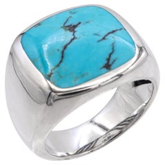 David Yurman Sterling Silver Turquoise Men's Ring