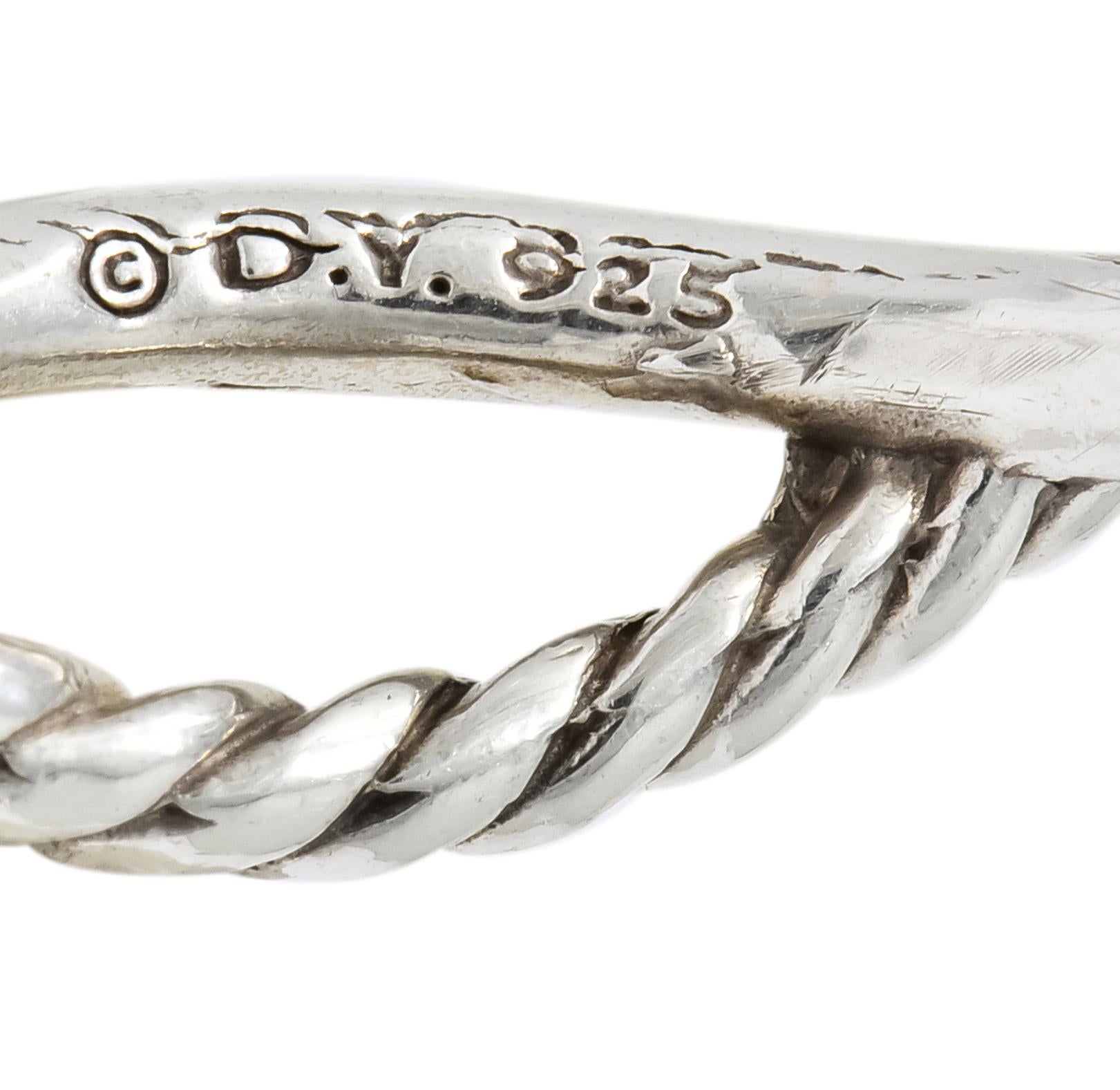 David Yurman Sterling Silver Twisted Cable Hoop Earrings 2