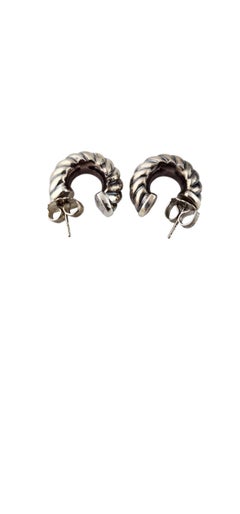 David Yurman Sterling Silver Twisted Cable Hoops #22903