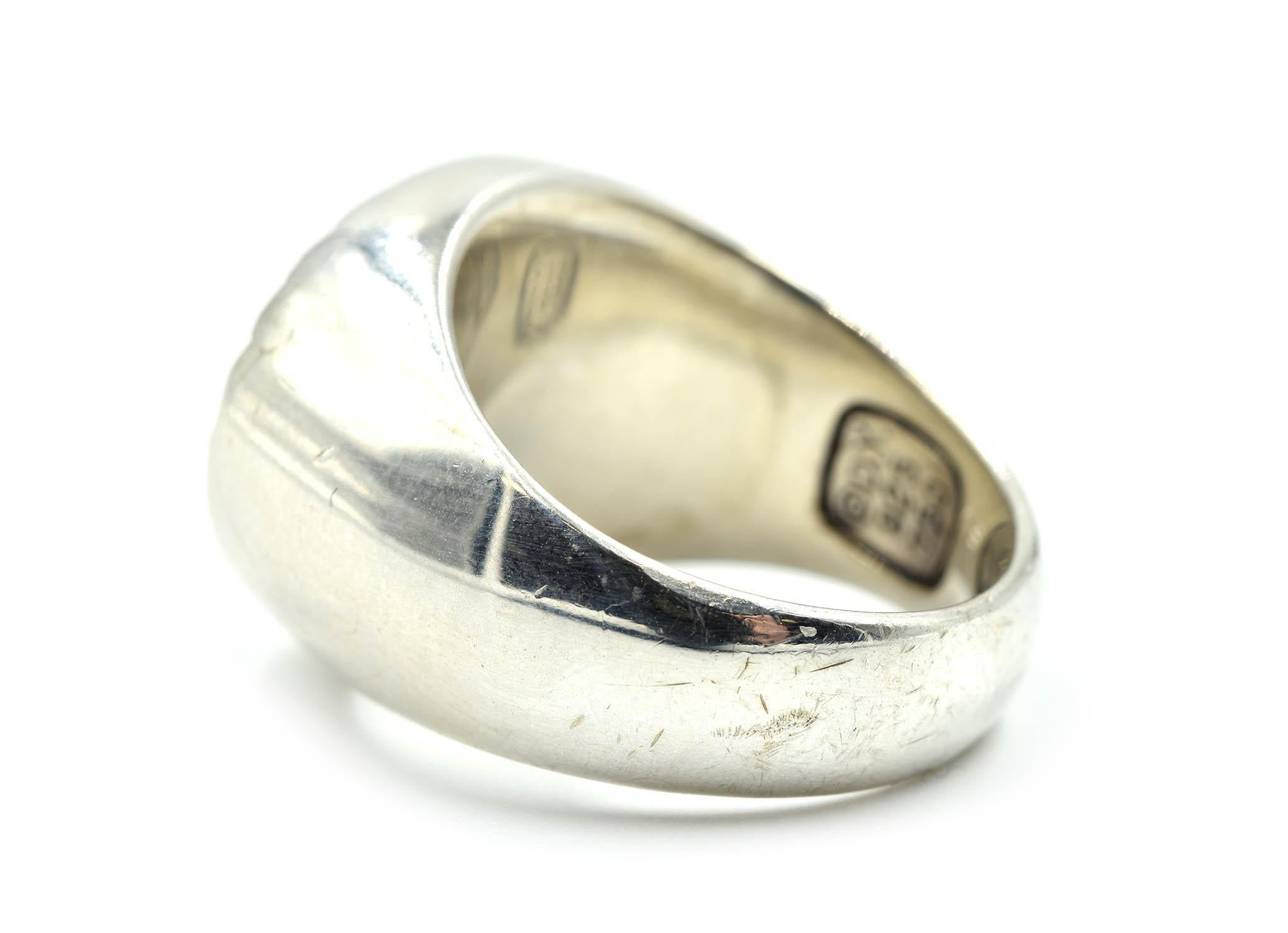 David Yurman Sterling Silver Two-Tone Ring, 20.80 Grams In Excellent Condition In Scottsdale, AZ