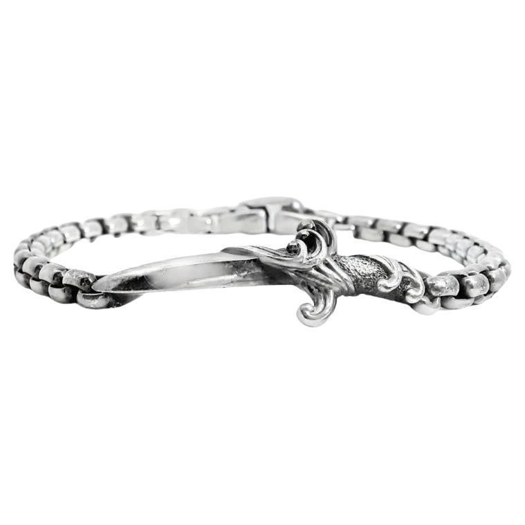 David Yurman Sterling Silver Waves Dagger Bracelet For Sale
