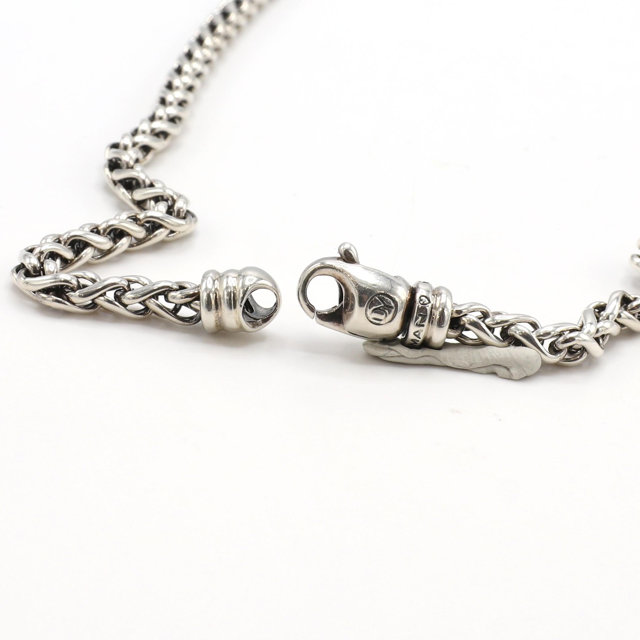Modern David Yurman Sterling Silver Wheat Chain Necklace