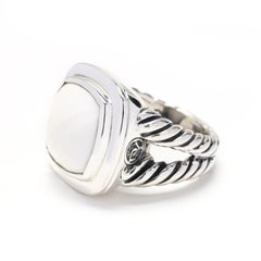 David Yurman Sterling Silver White Agate Albion Ring