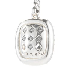 David Yurman Sterling Silver White Topaz and Diamond Noblesse Drop Earrings