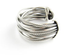 David Yurman Sterling Silver Wide Crossover Cable Bracelet