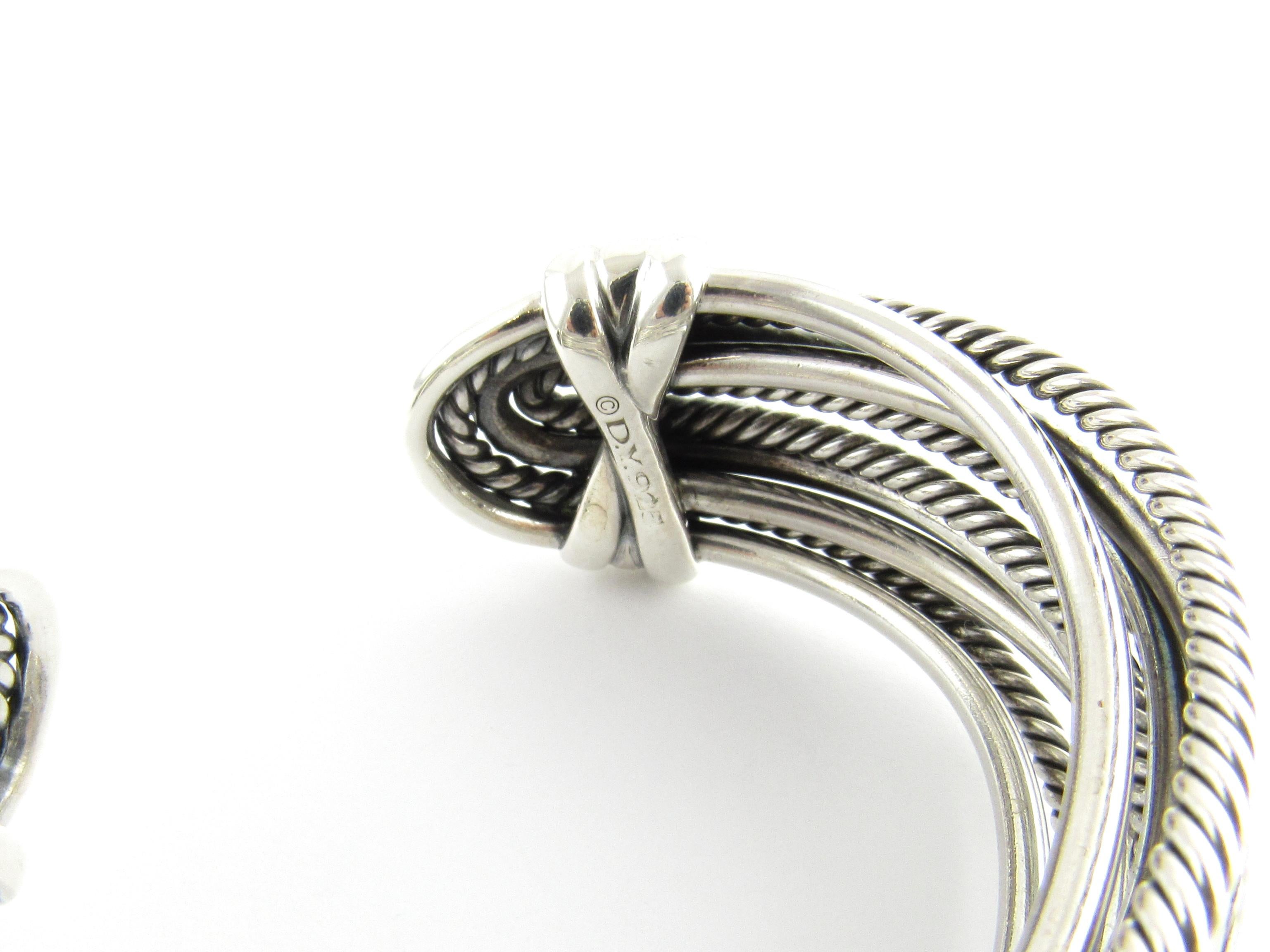Women's or Men's David Yurman Sterling Silver Wide Crossover Cable Bracelet