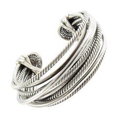 David Yurman Sterling Silver Wide Crossover Cable Bracelet