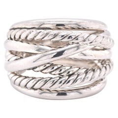 David Yurman Sterling Silver Wide Crossover Ring