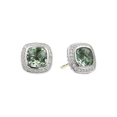David Yurman Sterling Silver with Prasiolite & Diamonds Earring E12310DSSAPLDI