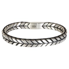 David Yurman Armband aus Sterlingsilber mit gewebten Chevron-Gliedern