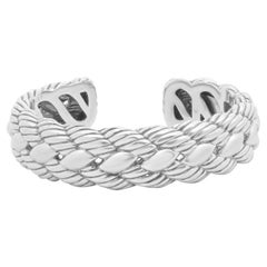 David Yurman Sterling Silver Woven Hinged Cuff