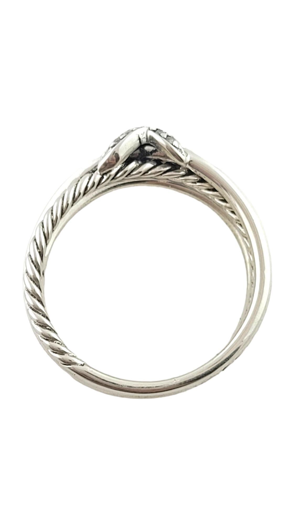 Women's David Yurman Sterling Silver X Crossover Diamond Band Ring Size 6.75 #20866 For Sale