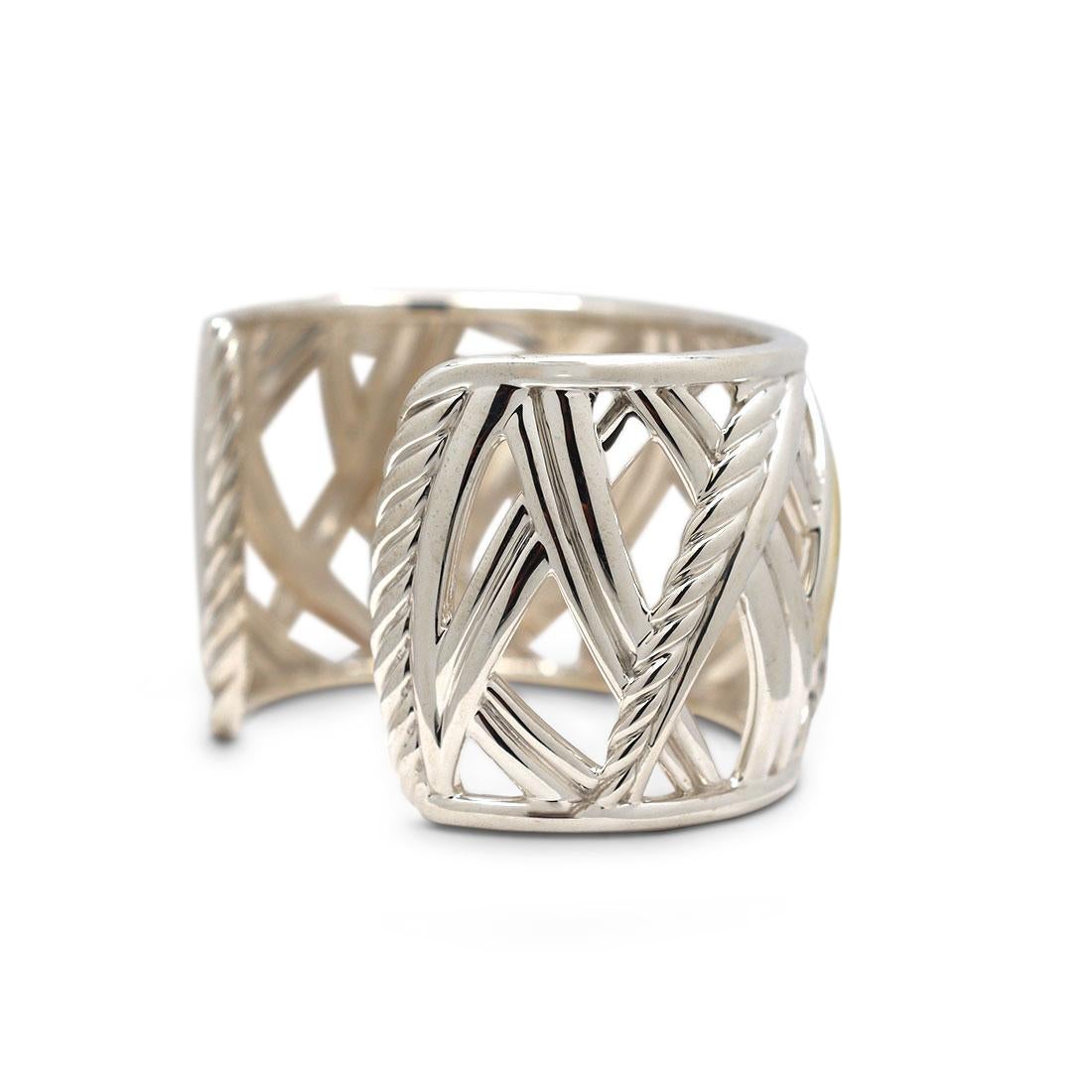 Gelbgold Manschettenarmband von David Yurman aus Sterlingsilber im Zustand „Hervorragend“ in New York, NY
