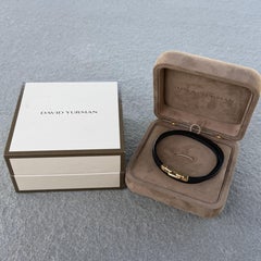 David Yurman Streamline 18k yellow gold Leather Double Wrap Bracelet 7.6g 2100