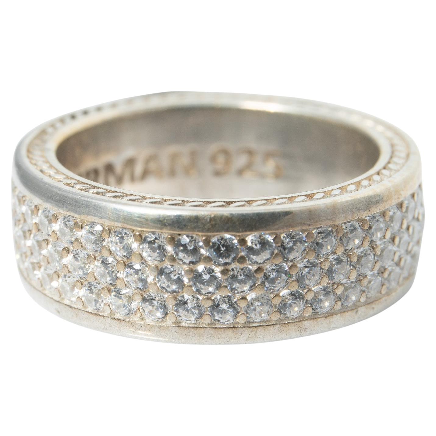 David Yurman Streamline 3 Reihen Diamant Pave Band Ring