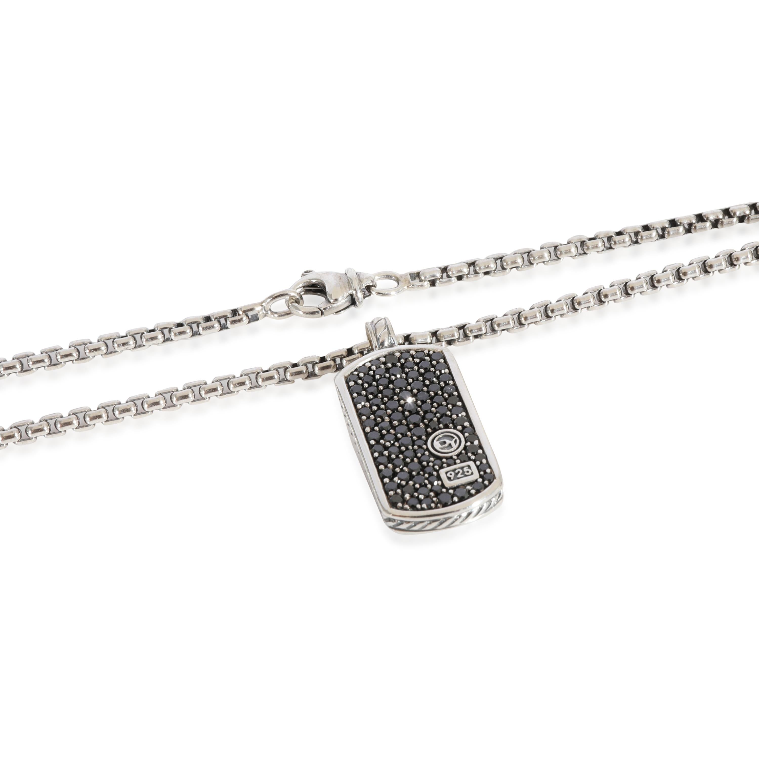 David Yurman: Hängeleuchte aus Sterlingsilber mit schwarzem Streamline-Diamant 1,51 Karat im Zustand „Hervorragend“ in New York, NY