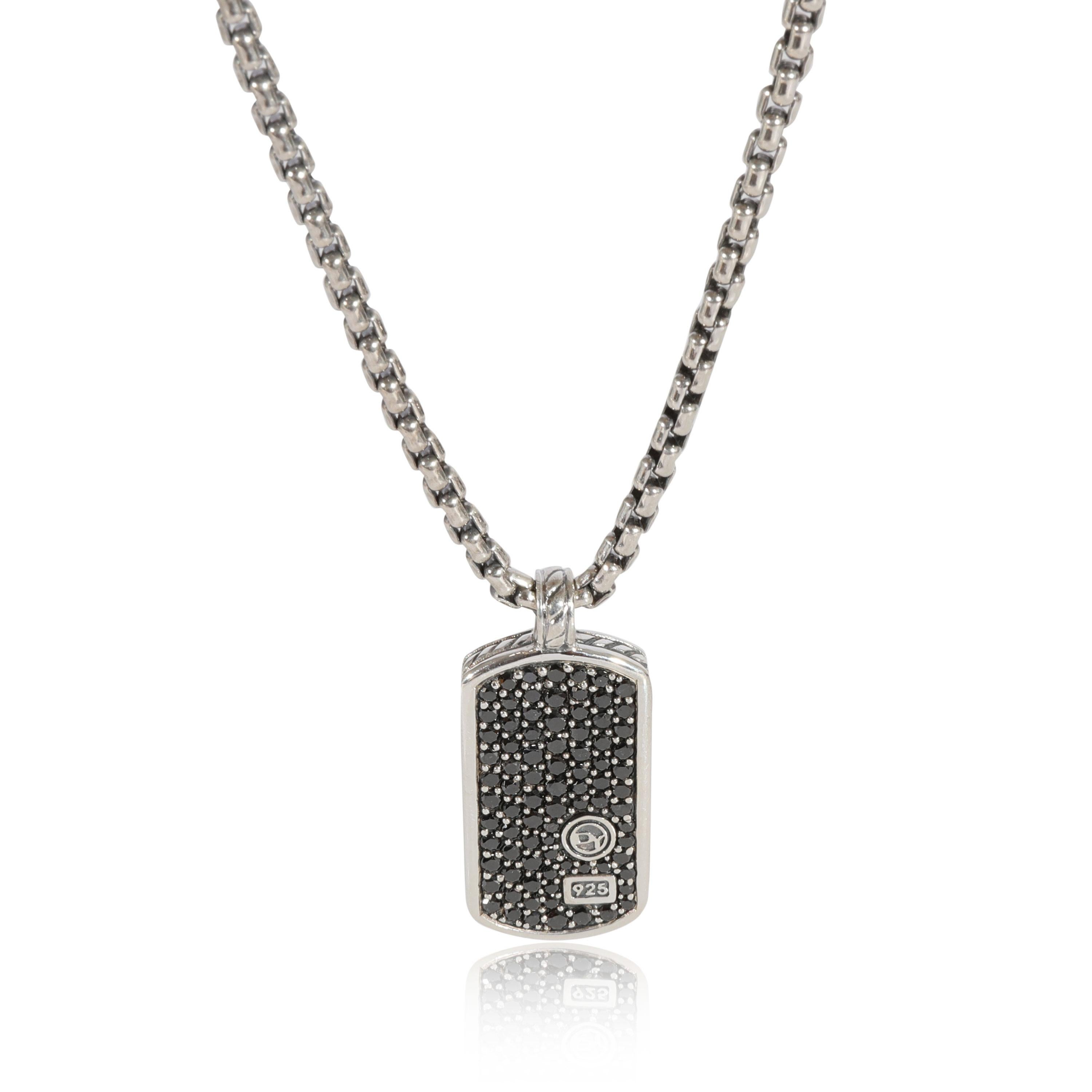 David Yurman: Hängeleuchte aus Sterlingsilber mit schwarzem Streamline-Diamant 1,51 Karat für Damen oder Herren