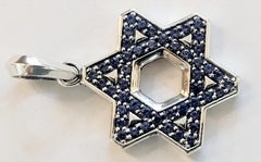 David Yurman Streamline Blue Sapphire Star of David Pendant in Sterling Silver