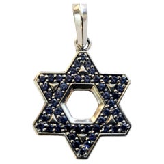 David Yurman Streamline Blue Sapphire Star of David Pendant in Sterling Silver