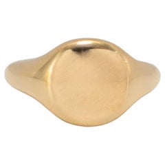 David Yurman Streamline Collection 18K Yellow Gold Signet Pinky Cocktail Ring