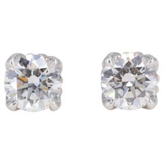 David Yurman Stud Earrings 1.50ctw G VS2 Set in Platinum