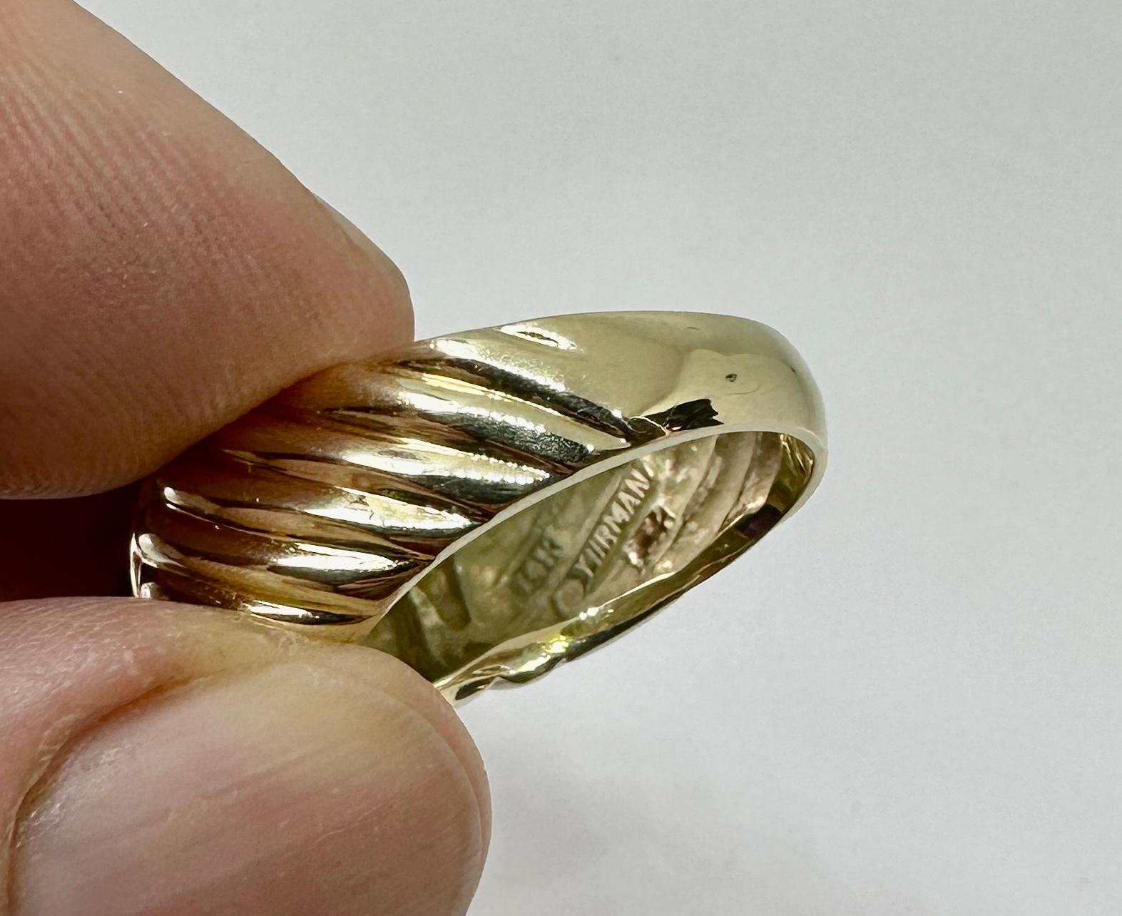 David Yurman Sugarloaf Amatista siberiana Anillo de turmalina verde Oro de 14 quilates en venta 3