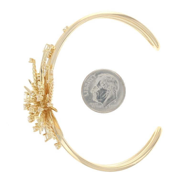 Round Cut David Yurman Supernova Diamond Cuff Bracelet, Yellow Gold 18k .72ctw