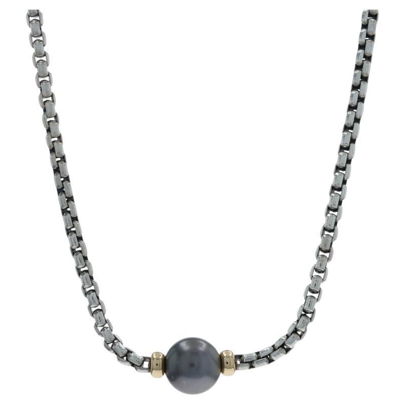 David Yurman - Collana con solitario di perle di Tahiti da 20" in sterling 925 oro giallo 18k