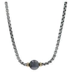 David Yurman - Collana con solitario di perle di Tahiti da 20" in sterling 925 oro giallo 18k