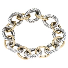 David Yurman Thick Twisted Link Bracelet, 18k Yellow Gold Sterling Silver