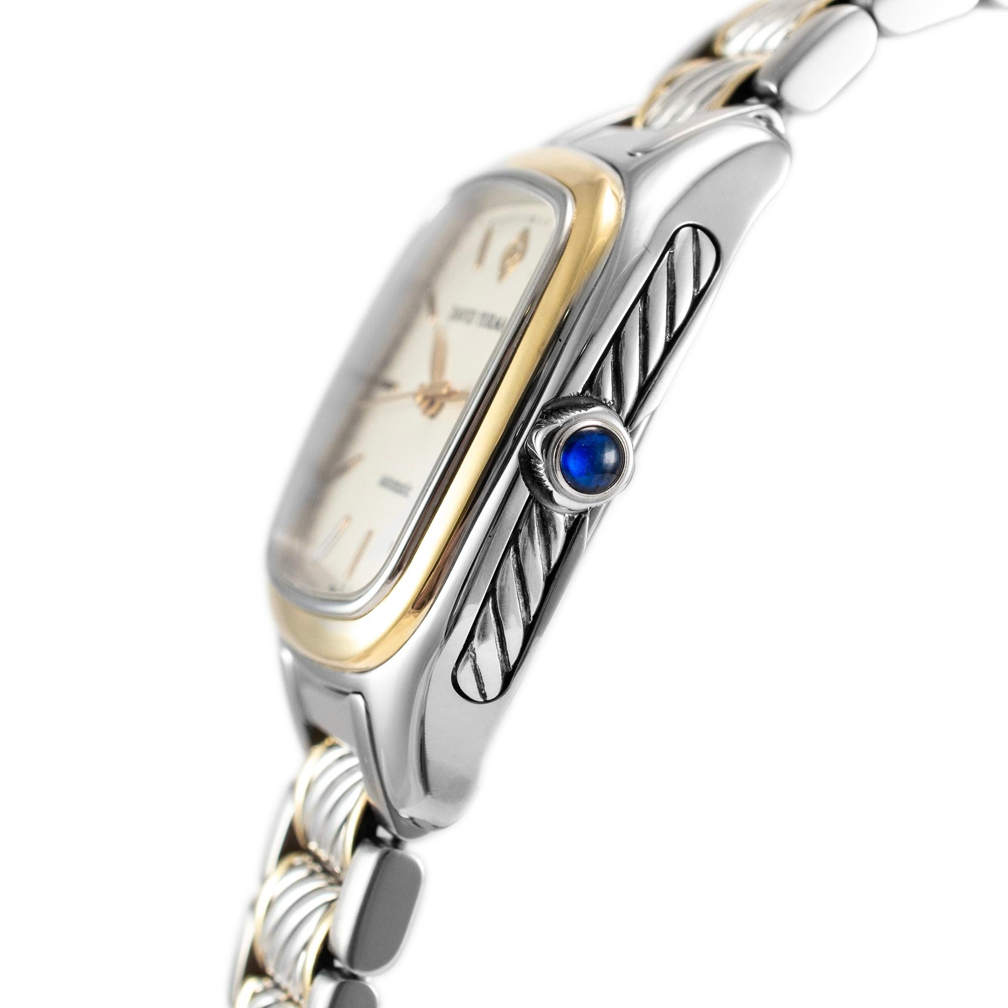 David Yurman Thoroughbred 36MM T301-LS8 Uhr aus 18 Karat Gelbgold und Edelstahl im Zustand „Hervorragend“ in Houston, TX