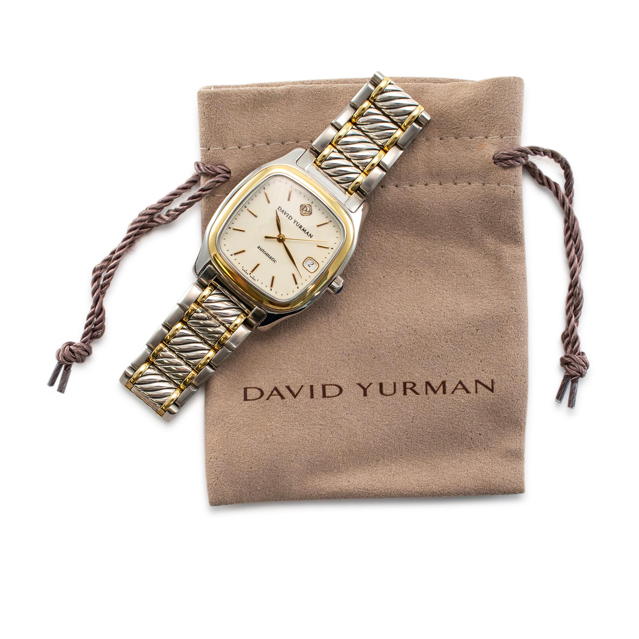 David Yurman Thoroughbred 36MM T301-LS8 Uhr aus 18 Karat Gelbgold und Edelstahl 2