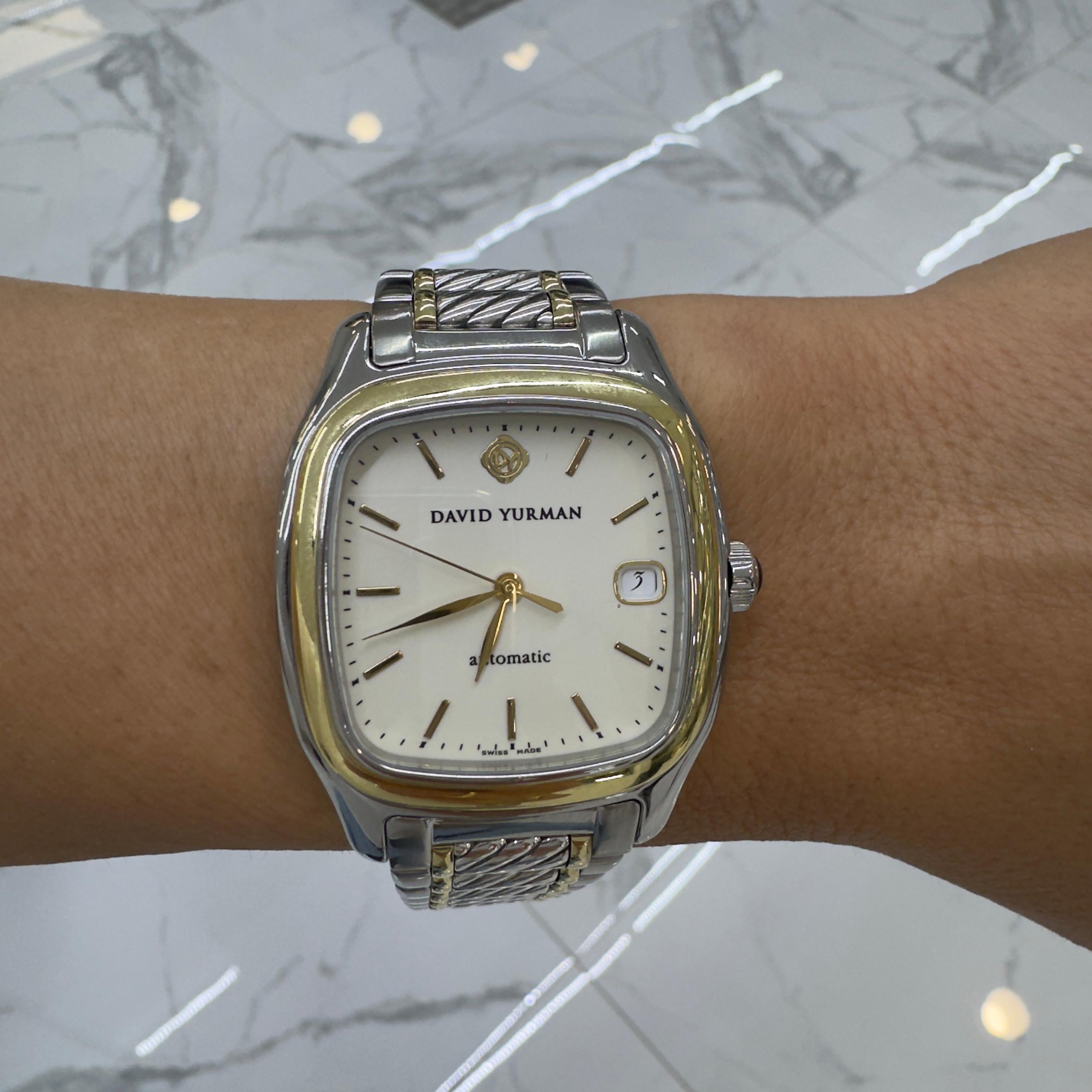 David Yurman Thoroughbred 36MM T301-LS8 Uhr aus 18 Karat Gelbgold und Edelstahl 3