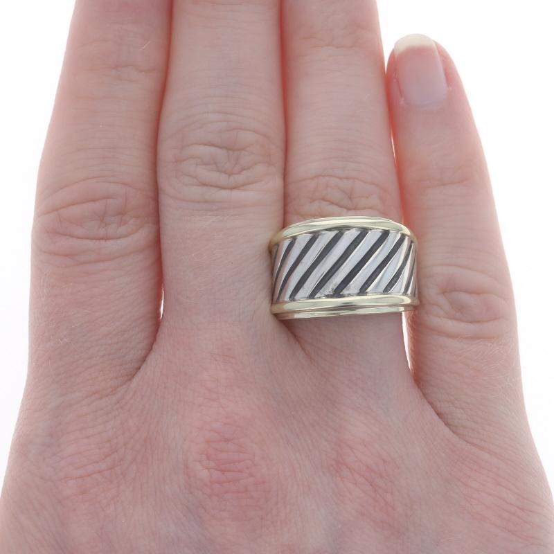 David Yurman Thoroughbred Zigarrenring Sterling 925 Gelbgold 14k Statement-Ring im Zustand „Hervorragend“ in Greensboro, NC