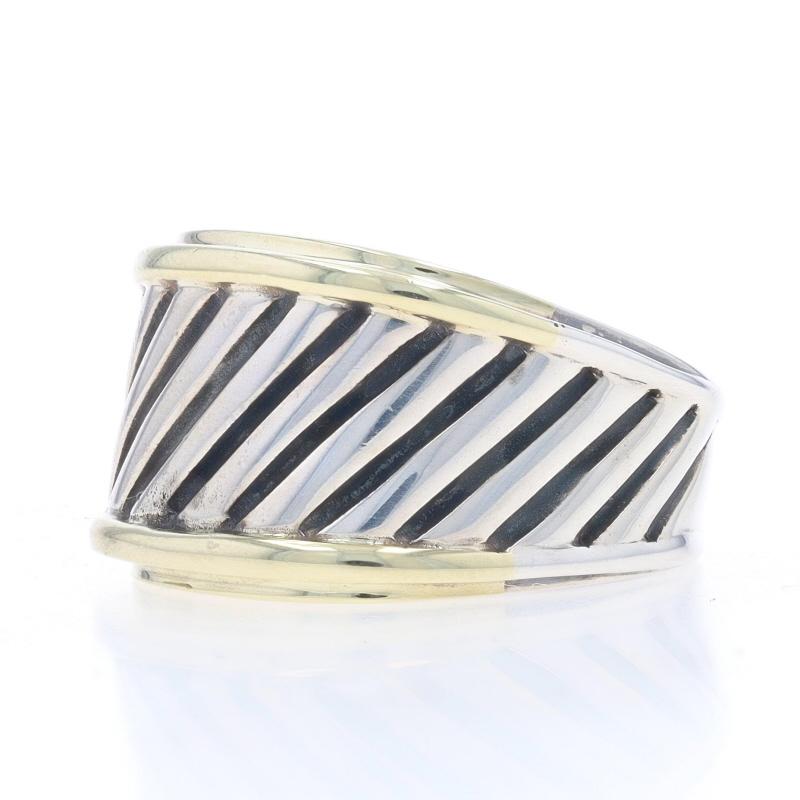 David Yurman Thoroughbred Zigarrenring Sterling 925 Gelbgold 14k Statement-Ring Damen