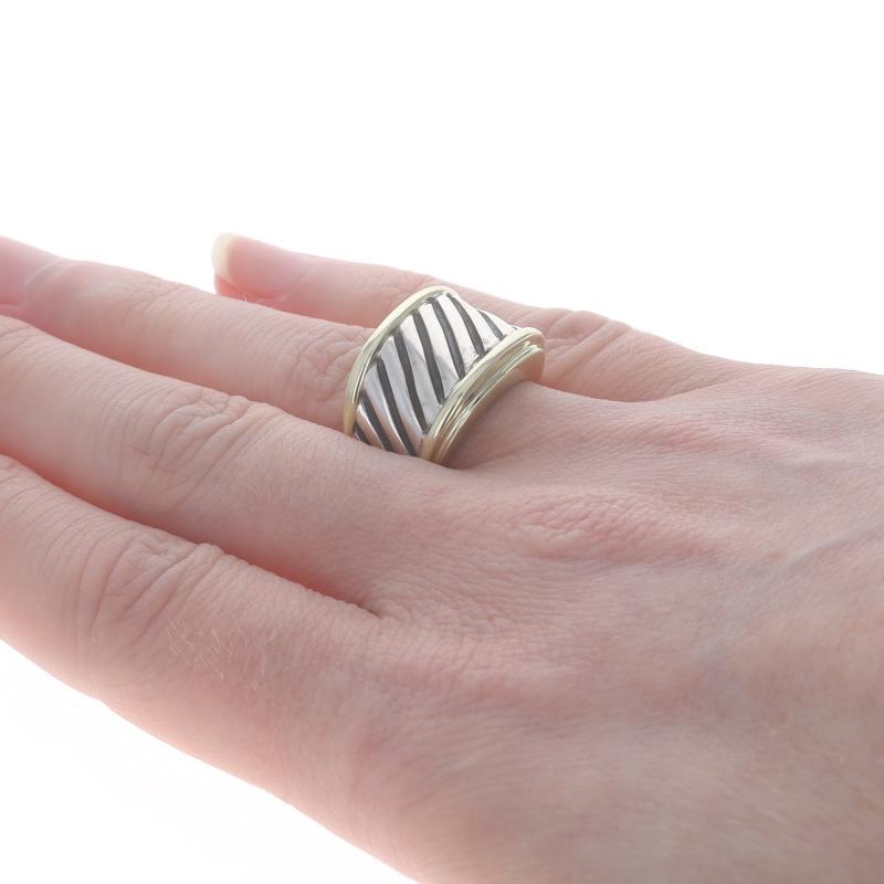 David Yurman Thoroughbred Zigarrenring Sterling 925 Gelbgold 14k Statement-Ring 1