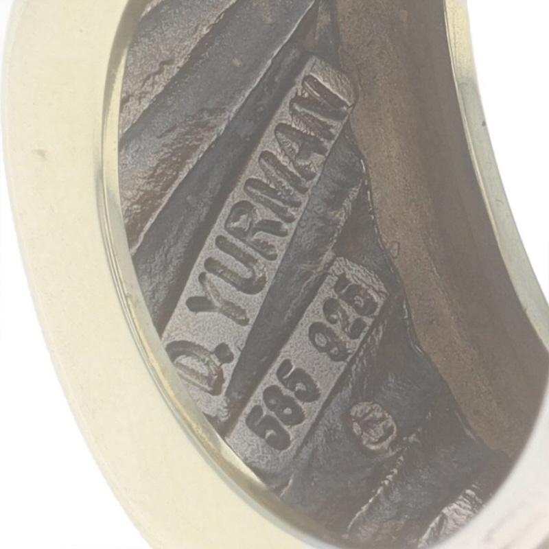 David Yurman Thoroughbred Cigar Band Sterling 925 Yellow Gold 14k Statement Ring 1