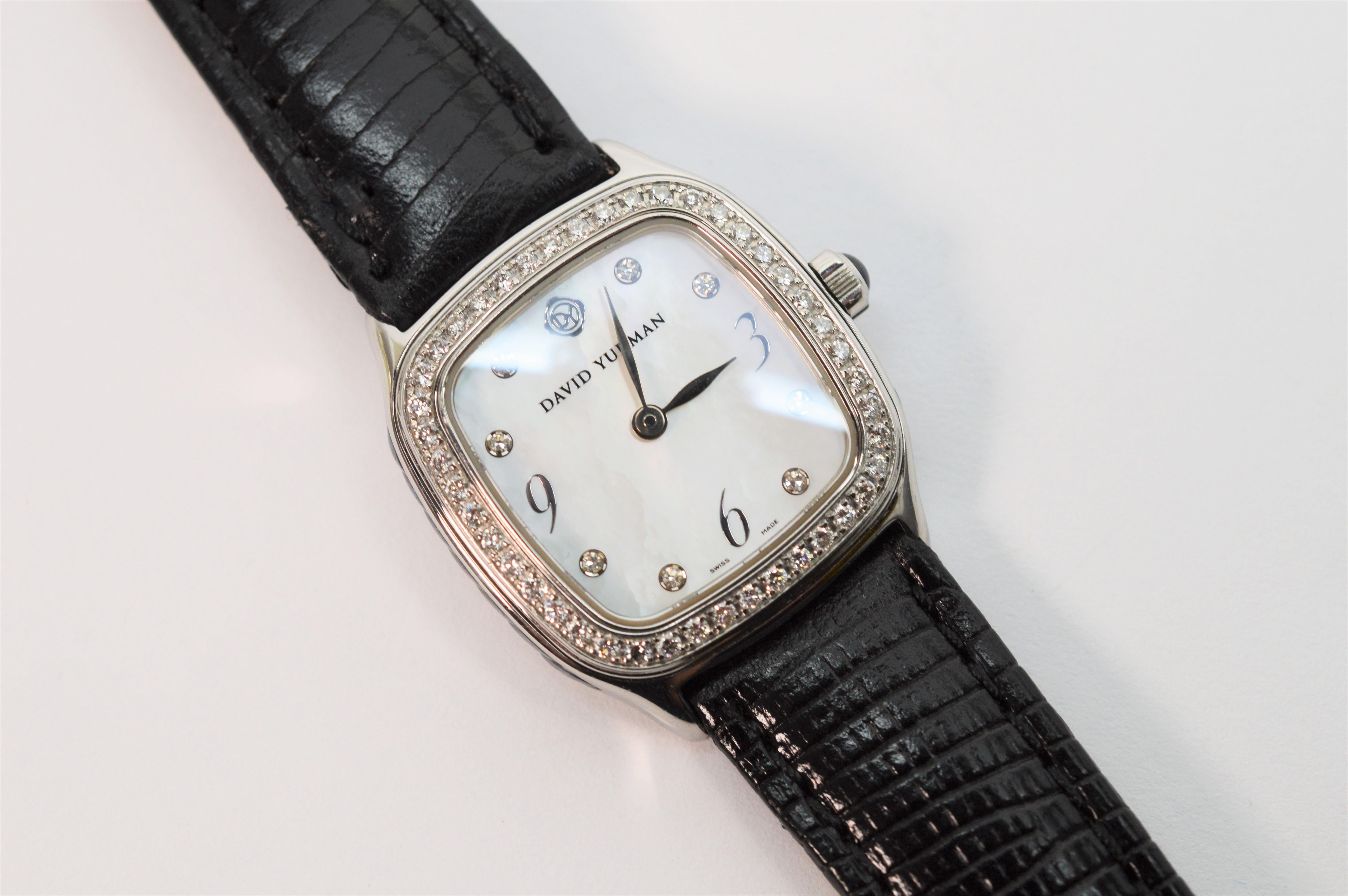 David Yurman Thoroughbred Collection Ladies Stainless Steel Diamond Wrist Watch 3