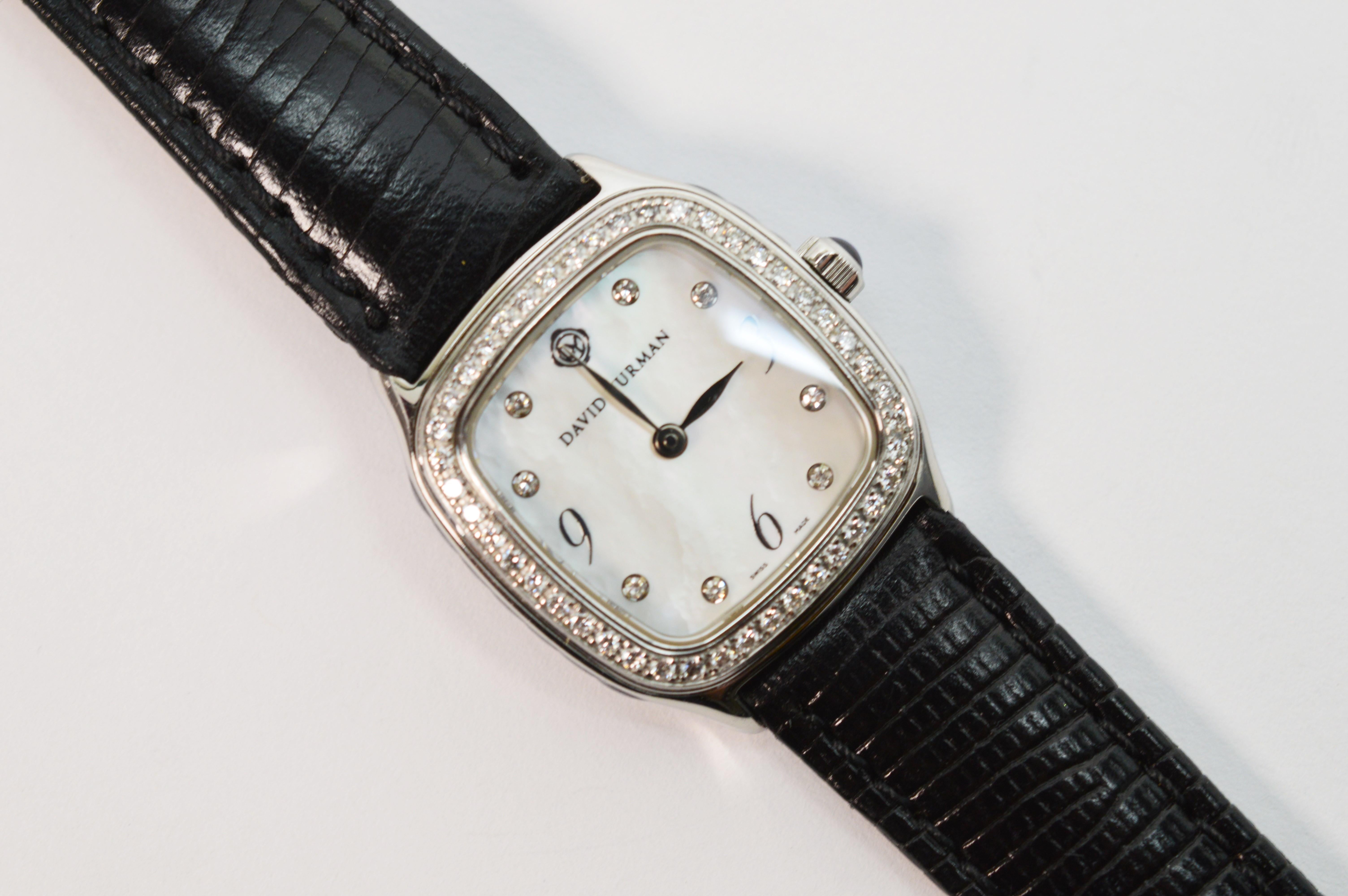 Women's David Yurman Thoroughbred Collection Ladies Stainless Steel Diamond Wrist Watch