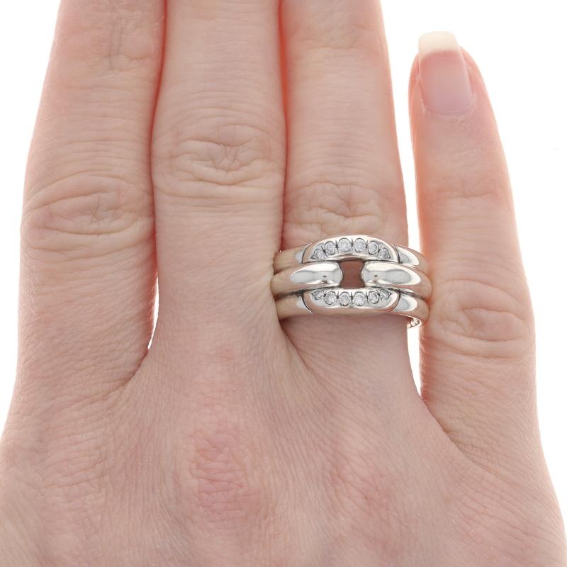 Cushion Cut David Yurman Thoroughbred Diamond Cushion Link Band Sterling 925 Rd .20ctw Band For Sale