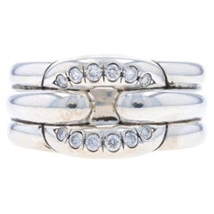 David Yurman Thoroughbred Diamond Cushion Link Band Sterling 925 Rd .20ctw Band