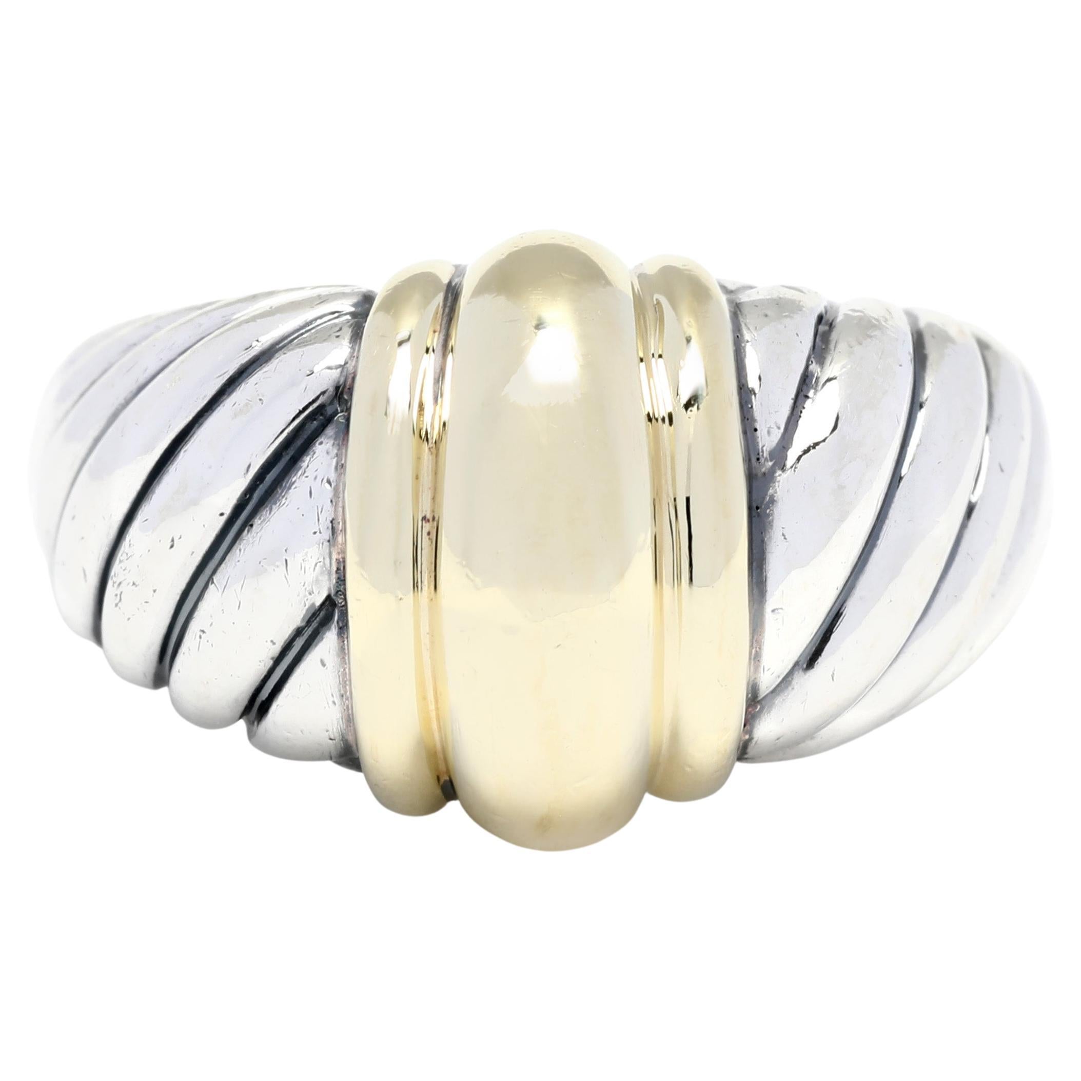 David Yurman Thoroughbred Dome Ring, or jaune 14 carats et argent sterling, 5,75 $