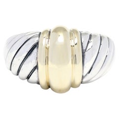 David Yurman Thoroughbred Dome Ring, 14k Yellow Gold Sterling Silver, Rs 5.75