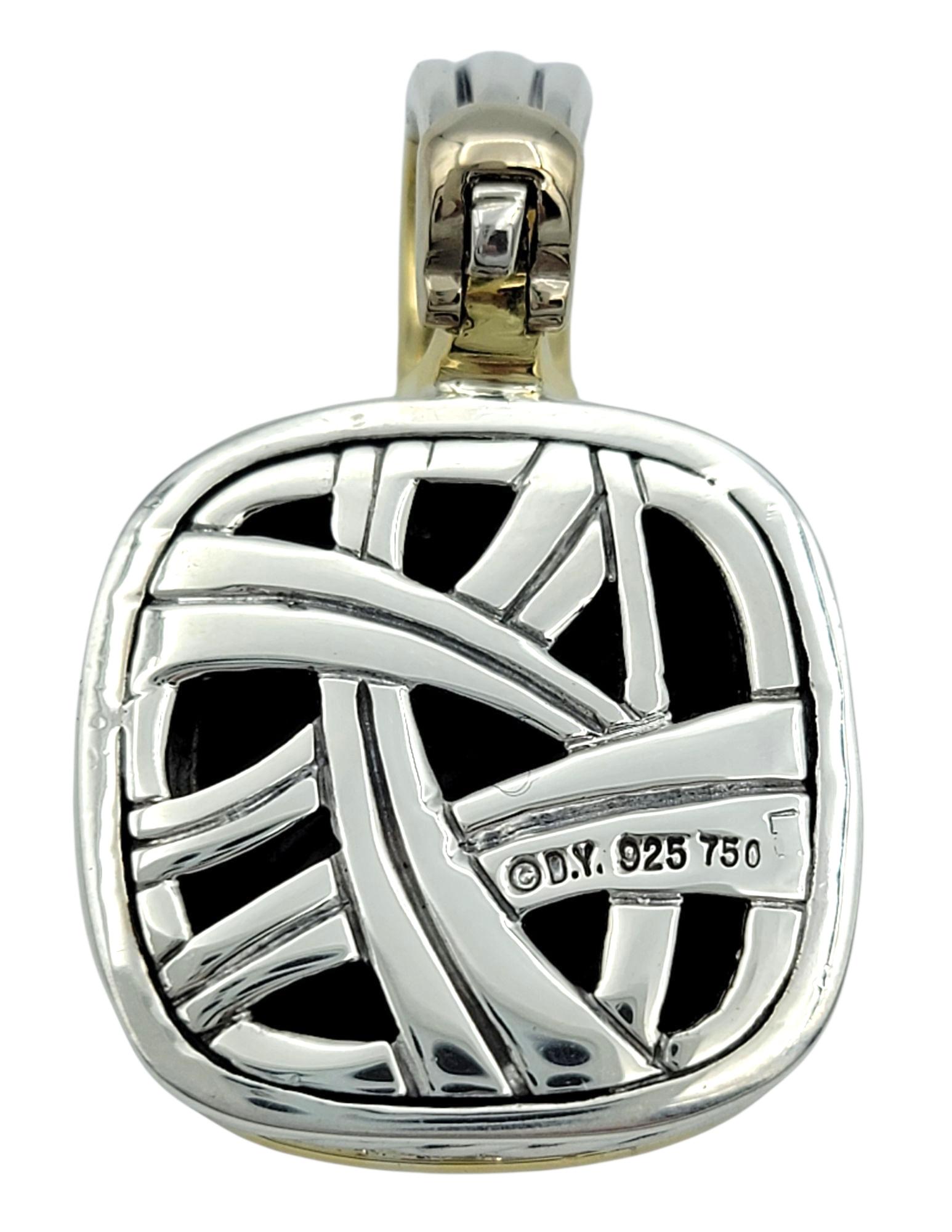 De las mujeres David Yurman Thoroughbred Pendant with Diamonds Silver and 18 Karat Yellow Gold en venta