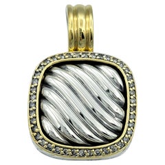 David Yurman Thoroughbred Pendant with Diamonds Silver and 18 Karat Yellow Gold