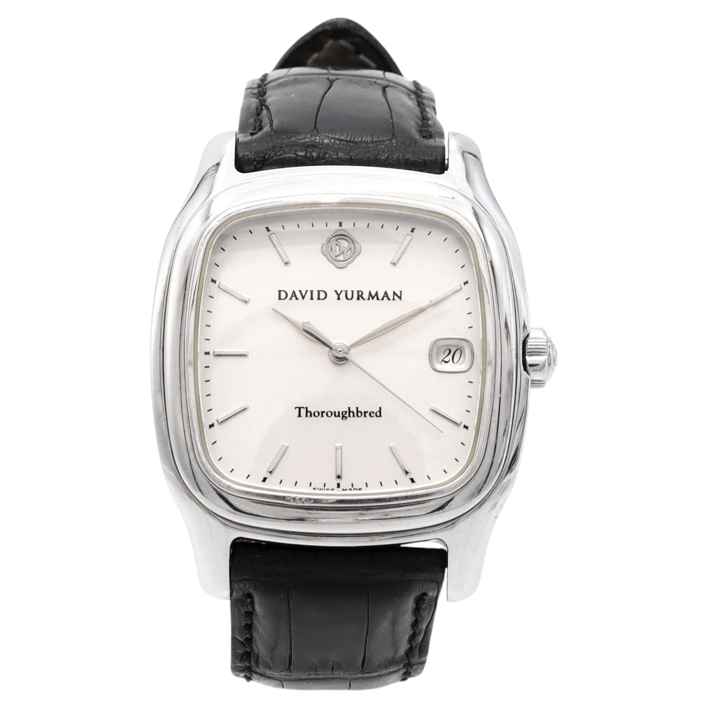 Pre-owned David Yurman Thoroughbred Stainless Steel Date Quartz Men�s Watch T302-lst In Multiple