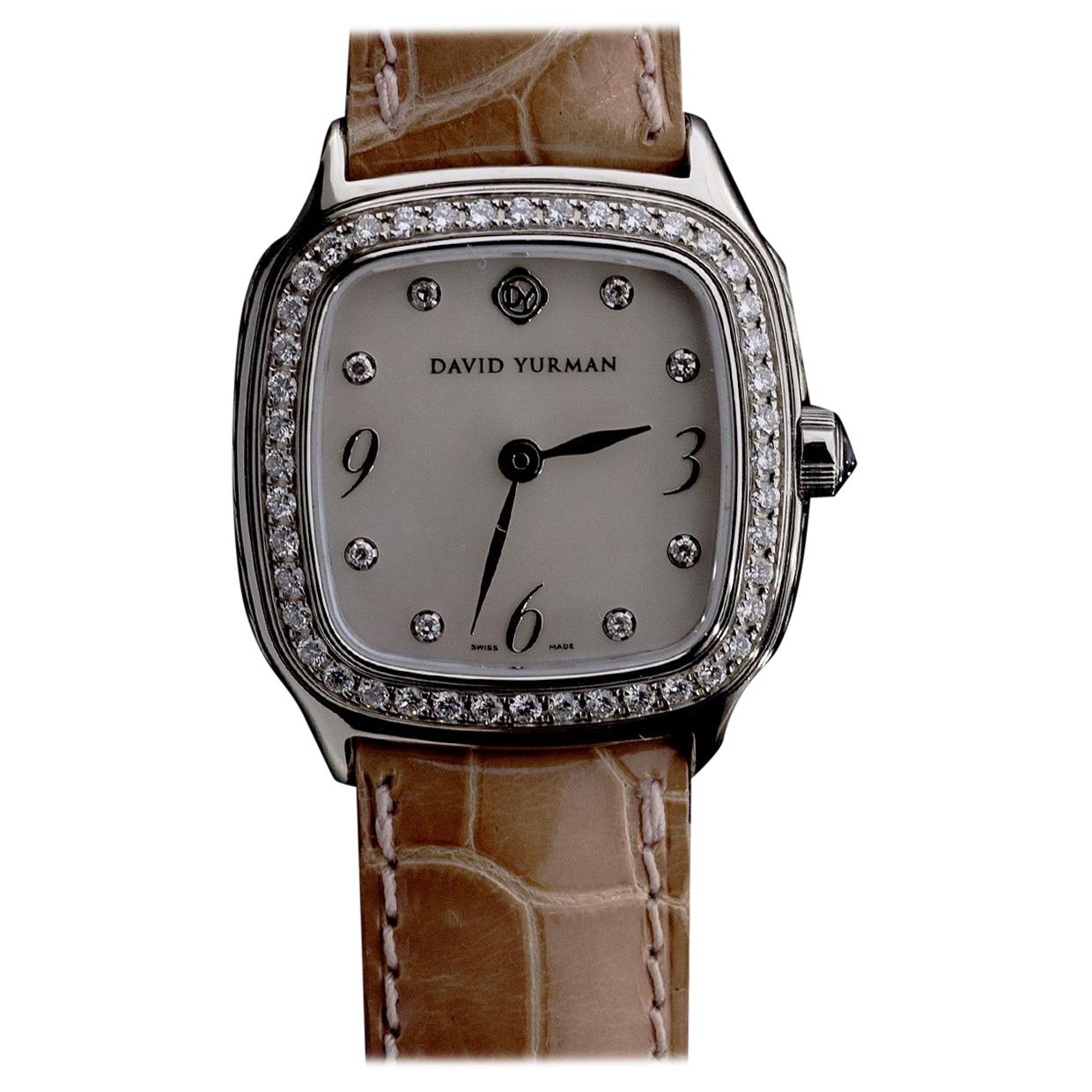 David Yurman Thoroughbred Sterling Silver Diamond Watch With 2 Straps