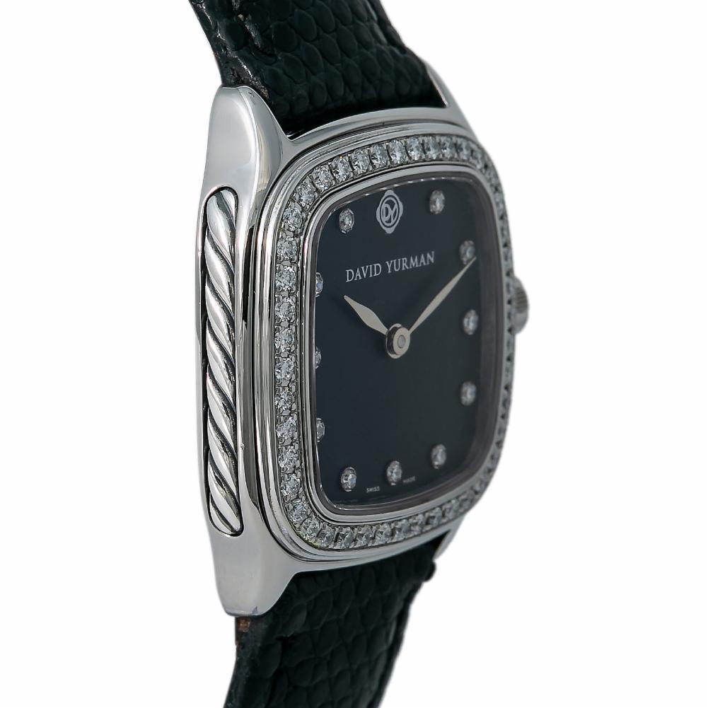 Contemporary David Yurman Thoroughbred T304-XSST, Black Dial, Certified For Sale