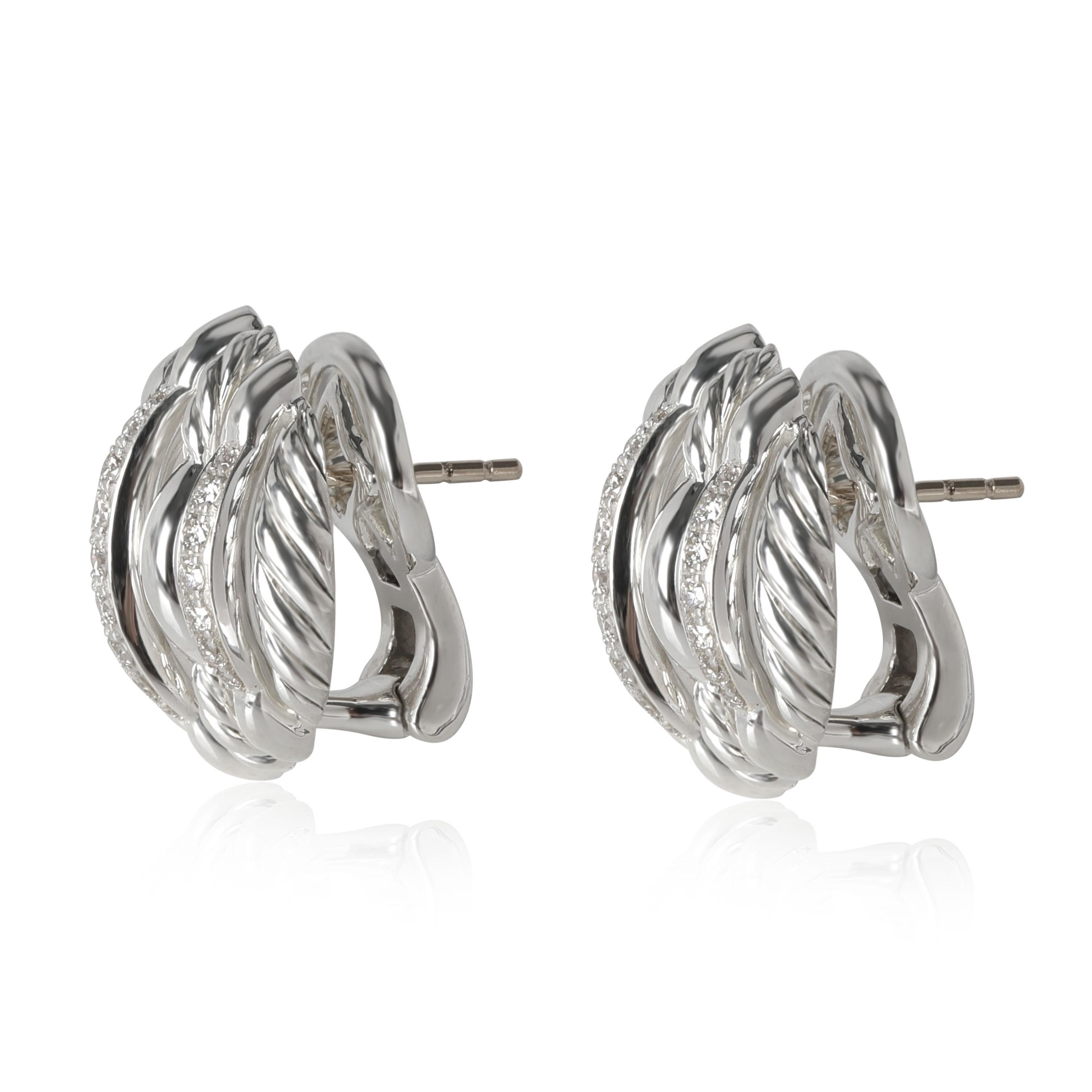 David Yurman Tides Diamant-Ohrringe aus Sterlingsilber 0,54 Karat Damen